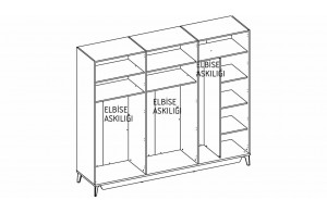 Шкаф платяной 6-и дверный Алвис (ALVIS) ALVIS-34